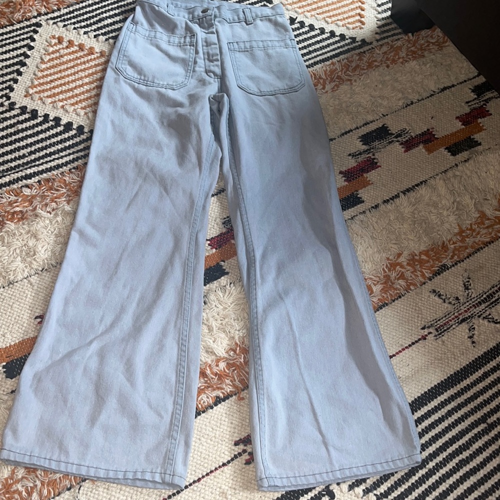 Vintage Navdunagree Utility Flare Light Wash Jeans.